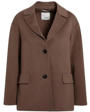 Max Mara Button-Fastening Flap-Pocket Jacket - Brown