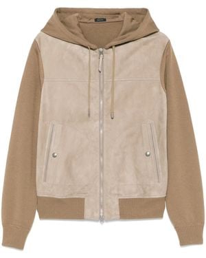 Tom Ford Suede Bomber Jacket - Natural