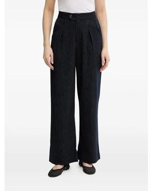 Never Fully Dressed Arden Pinstripe Button Trousers - Black