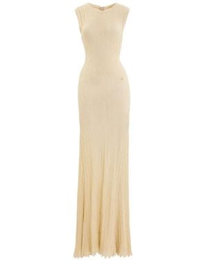 Saiid Kobeisy Knit Floral Maxi Dress - White