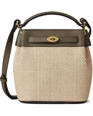Mulberry Raffia Leather Bucket Bag - Black