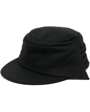 Yohji Yamamoto Draped Peaked Hat - Black