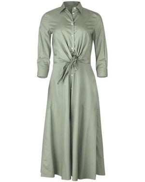Sara Roka Dralla Tie Waist Midi Dress - Green