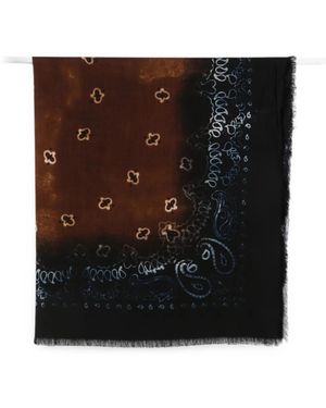 Destin Paisley-Print Scarf - Black
