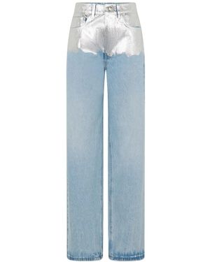 Rabanne Vaqueros Con Detalle Metalizado - Azul