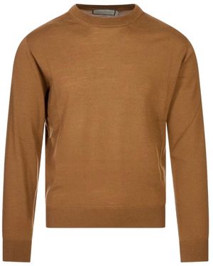 Canali Crew-Neck Long-Sleeve Sweater - Brown