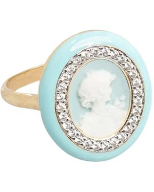 Cameo & Beyond Glam Ladies Ring - Blue