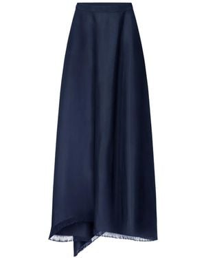 FFORME Ash Frayed Asymmetric Long Skirt - Blue