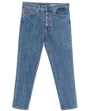 Dondup Button-Fly Cropped Jeans - Blue