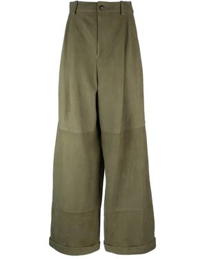 Loewe Suede-Panelled Culottes - Green