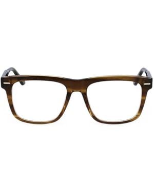 Calvin Klein Striped Square-Frame Glasses - Black