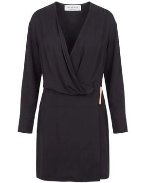 Sportmax Etere Wrap-Style Long-Sleeve Mini Dress - Blue