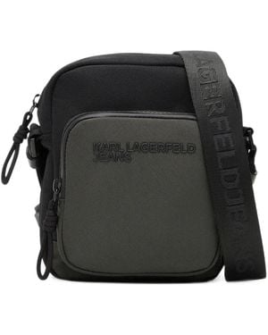 KARL LAGERFELD Logo-Print Messenger Bag - Black