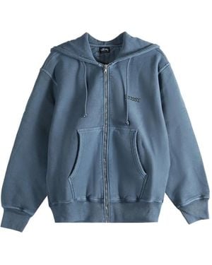 Stussy Zip-Fastening Hoodie - Blue