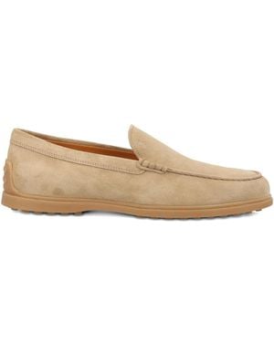 Tod's Suede Flat Shoes - Neutre