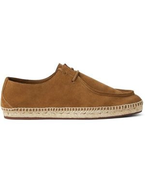 Loro Piana Suede Lace-Up Espadrilles - Brown
