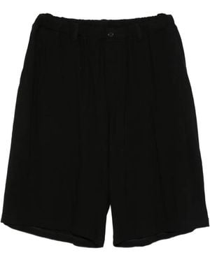 Yohji Yamamoto Elasticated-Waistband Shorts - Black