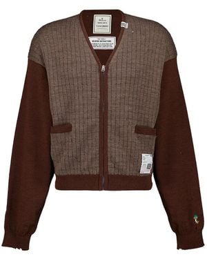 Maison Mihara Yasuhiro Distressed Knit Cardigan - Brown