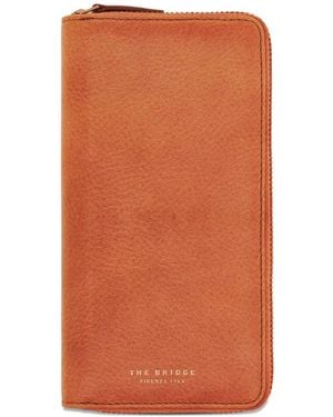 The Bridge Zip-Around Leather Wallet - Orange
