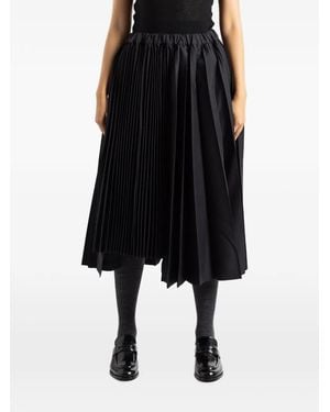Comme des Garçons Asymmetric Pleated Skirt - Black