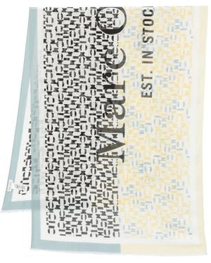 Marc O' Polo Geometric-Pattern Rectangular Scarf - White