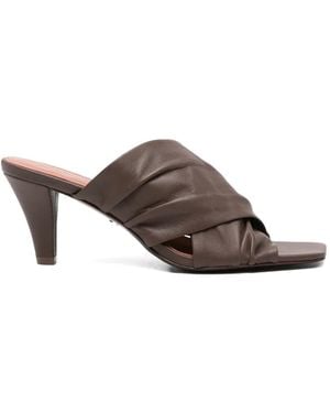 Lola Cruz Arabella Twisted Mules - Brown