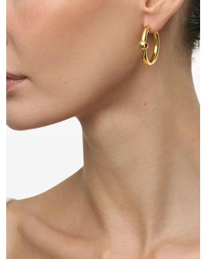 Poche Paris Harmony Ball-Detail Hoop Earrings - Natural