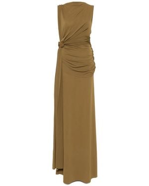 Alex Perry Knot-Detail Draped Maxi Dress - Natural