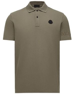 Moncler Logo-Embroidered Polo Shirt - Green