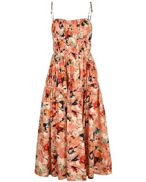 Ulla Johnson Vestido Vidri Con Estampado Floral - Blanco