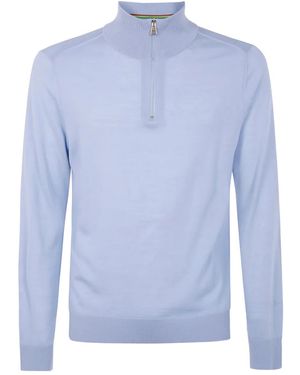 Paul Smith Jumper Zip Neck - Blue
