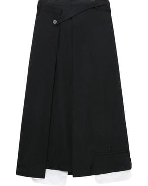 Enfold Wrap-Panelled Skirt - Black