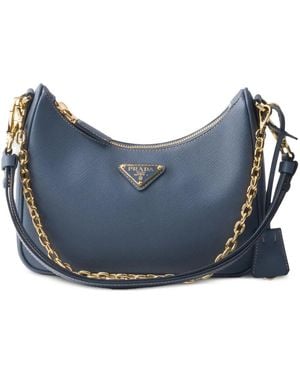 Prada Re-Edition Mini Saffiano Leather Bag - Blue
