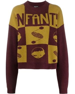 Enfants Riches Deprimes Intarsia Knit-Logo Jumper - Black