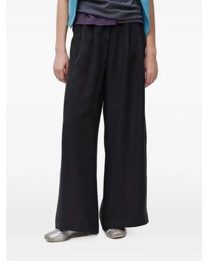 Benetton Pleated Wide-Leg Trousers - Black
