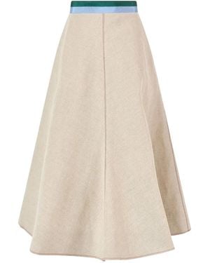 Rosie Assoulin Ribbon-Detail A-Line Skirt - Natural