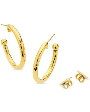 Buddha Mama 18K Hoop Earrings - Metallic