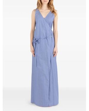 Societe Anonyme 92 Striped V-Neck Maxi Dress - Blue