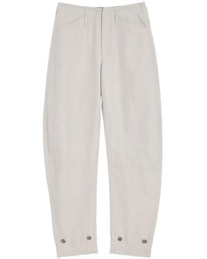 Lemaire Tapered Trousers With Camal Buttons - White