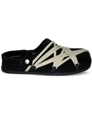 RICK OWENS リックオウエンス ロゴ ラバー スライドサンダル DRKSHDW | RUBBER SLIDE BLACK/MILK スライダーサンダル (RICK