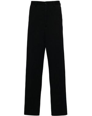 Giorgio Armani Textured Tapered Trousers - Black
