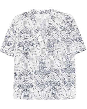 Marc O' Polo Floral Print Short-Sleeved Top - White