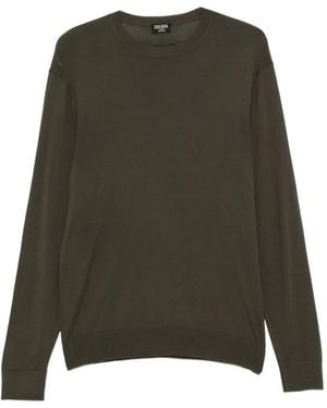 ZEGNA Crew-Neck Long-Sleeve Sweater - Green