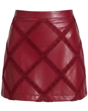 Cinq À Sept Audree Crochet-Trim Mini Skirt - Red