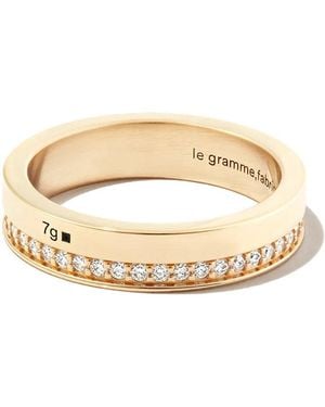 Le Gramme 18Kt 7G Diamond Line Polished Band Ring - White