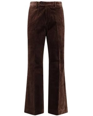 Tonywack Corduroy-Texture Flared Pants - Brown