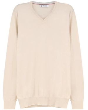 Brunello Cucinelli Pull À Col V - Neutre