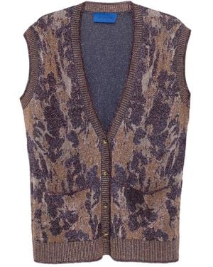 Mes Demoiselles Mouwloos Vest Met Bloemenprint - Paars