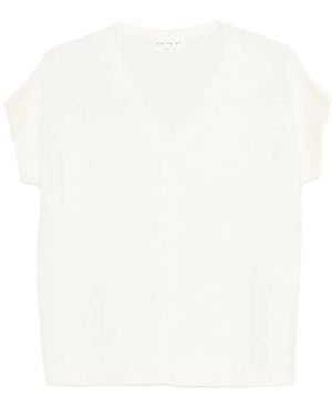 Ma'ry'ya Buttoned Knitted Top - White