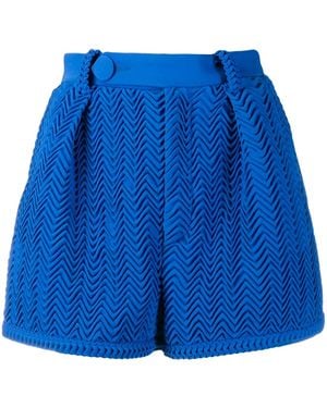 Marco De Vincenzo Pleated Wave Pattern Shorts - Blue